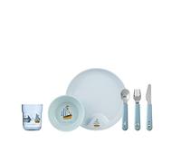 Mepal Mio - Juego de vajilla para niños 6 piezas - Sailors Bay - incluye plato, cuenco, taza y cubiertos - apto para lavavajillas