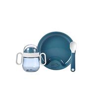 Mepal Mio - set vajilla para bebé 3 piezas - Deep blue - con taza anti-derrames - plato de bebé y cucharas de bebé - regalo de nacimiento ideal - apto para el lavavajillas