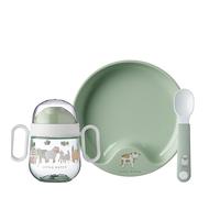 Mepal Mio - set vajilla para bebé 3 piezas - Little Farm - con taza anti-derrames - plato de bebé y cucharas de bebé - regalo de nacimiento ideal - apto para el lavavajillas