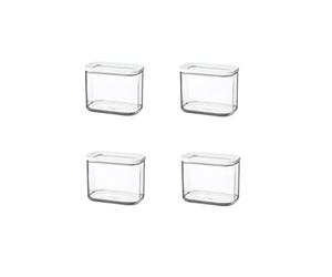 Mepal Modula - Juego de 4 recipientes (1000 ml, ideal para guardar alimentos secos), color blanco