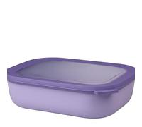 Mepal - Multi Bowl Cirqula Rectangular - Recipientes para Alimentos con Tapa - Adecuado como Fiambrera Hermética para Frigorífico, Microondas y Congelador - Tapers para Comida - 2000 ml - Nordic Lilac