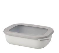 Mepal - Multi Bowl Cirqula Rectangular - Recipientes para Alimentos con Tapa - Adecuado como Fiambrera Hermética para Frigorífico, Microondas y Congelador - Tapers para Comida - 1000 ml - Nordic White