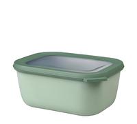 Mepal - Multi Bowl Cirqula Rectangular - Recipientes para Alimentos con Tapa - Adecuado como Fiambrera Hermética para Frigorífico, Microondas y Congelador - Tapers para Comida - 1500 ml - Nordic Sage