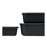 Juego de 3 cuencos multiusos reCtangulares altos 750, 1500 y 3000 ml negro nórdico Cirqula Mepal