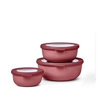 Mepal - Multi Bowl Cirqula Redondo 3-Partes - Caja de Almacenamiento de Alimentos con Tapa - Caja de Almacenamiento Hermética para Nevera y Microondas - 350 ml, 750 ml & 1250 ml - Vivid mauve
