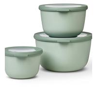 Mepal - Multi Bowl Cirqula Redondo 3-Partes - Caja de Almacenamiento de Alimentos con Tapa - Caja de Almacenamiento Hermética para Nevera y Microondas - 500 ml, 1000 ml & 2000 ml - Nordic Sage