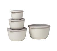 Mepal - Multi Bowl Cirqula Redondo 4-Partes - Caja de Almacenamiento de Alimentos con Tapa - Caja de Almacenamiento Hermética para Nevera y Microondas - 500, 1000, 2000 & 3000 ml - Nordic White