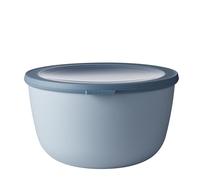 Mepal - Multi Bowl Cirqula Redondo - Recipientes para Alimentos con Tapa - Adecuado como Fiambrera Hermética para Frigorífico, Microondas y Congelador - Tapers para Comida - 3000 ml - Nordic Blue