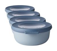 Mepal - Multi Bowl Cirqula Redondo - Recipientes para Alimentos con Tapa - Adecuado como Fiambrera Hermética para Frigorífico, Microondas y Congelador - Tapers para Comida - 350 ml - Nordic blue