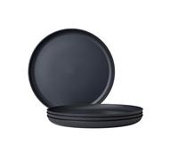 Mepal - Plato llano 4 piezas Silueta - Apto para lavavajillas y microondas - Platos de plástico - Platos llanos - Vajilla - 26 cm - Nordic black