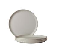 Mepal - Plato llano 4 piezas Silueta - Apto para lavavajillas y microondas - Platos de plástico - Platos llanos - Vajilla - 26 cm - Nordic white