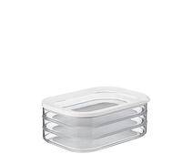 Mepal - Recipiente de Almacenamiento de Carne Modula 3 Piezas - Caja de Almacenamiento Frigorífico con Tapa - Adecuado para Almacenar Cárnicos - 3 Cajas de Almacenamiento - 1650 ml - White