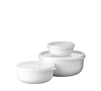 Mepal - Recipiente para cocinar Lumina 3-Partes - Recipientes alimentarios con tapa aptos para la nevera, el congelador, horno de vapor, microondas y lavavajillas - White