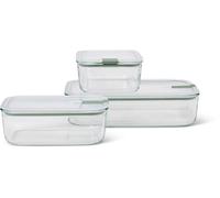 Mepal Recipientes de Vidrio EasyClip - 3 Unidades, Color Nordic Sage - 2 x 1000 ml + 2250 ml Mepal