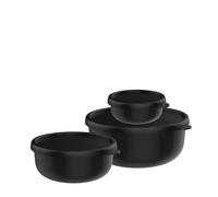 Mepal - Recipientes microondas 3-Partes Lumina - Recipientes alimentarios con tapa aptos para la nevera, el congelador, horno de vapor, microondas y lavavajillas - 250 + 750 + 1500 ml - Nordic black