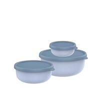 Mepal - Recipientes microondas 3-Partes Lumina - Recipientes alimentarios con tapa aptos para la nevera, el congelador, horno de vapor, microondas y lavavajillas - 250 + 750 + 1500 ml - Nordic blue