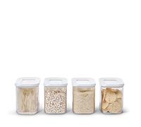 Mepal - Recipientes para Alimentos Modula Juego de 4 Piezas - Tapers para Comida con Tapa - Organizadores de Cocina y Cajas Herméticos - 4 x 1000 ml - White
