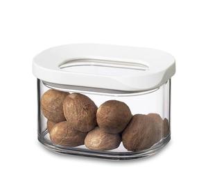 Mepal - Recipientes para Alimentos Modula Mini - Caja de almacenamiento Transparente con Tapa - Organizador de Cocina y Caja de Almacenamiento de Plástico - Apilable y Hermético - 175 ml - White