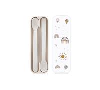 Mepal - Cuchara de alimentación Mio - Cuchara para bebé - Cuchara de alimentación para niños pequeños - Apto para lavavajillas y sin BPA - Juego de 2 - Sunshine & Rainbow