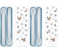 Mepal, Set cuchara para papilla 2 pzas Mio Little Dutch, Apto para lavavajillas, Forest Friends (Paquete de 2)