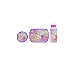 Mepal - Set de Almuerzo Campus - Fiambrera para Niños con Botella Pop-up, Fiambrera y Cajita para fruta - Set de Almuerzo para el Colegio o para Llevar - Sin BPA - 400 + 750 + 300 ml - Unicorn Glow