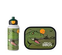 Mepal - Lunch Set Campus - Lunch Set For Children with Pop-up Drink Bottle & Lunch Box - Lunch Set For School or On The Go - BPA-free - 400 ml + 750 ml - Dino,