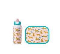 Mepal - Set de Almuerzo Campus - Fiambrera para Niños con Botella Pop-up y Fiambrera - Set de Almuerzo para el Colegio o para Llevar - Sin BPA - 400 ml + 750 ml - Leopard