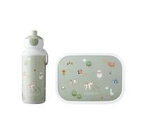 Mepal - Set de Almuerzo Campus - Fiambrera para Niños con Botella Pop-up y Fiambrera - Set de Almuerzo para el Colegio o para Llevar - Sin BPA - 400 ml + 750 ml - Little Farm