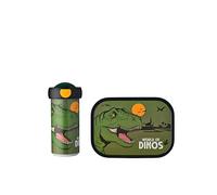 Mepal - Fiambrera Campus - Fiambrera para Niños con Vaso Escolar y Fiambrera - Fiambrera & Botella para Llevar - Apta para Lavavajillas y sin BPA - 300 ml + 750 ml - Dino