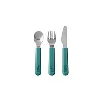 Mepal - Set de cubiertos infantiles de 3 piezas - Deep turquoise - cubiertos infantiles - set de cubiertos con tenedor, cuchillo y cuchara para niños - apto para el lavajillas