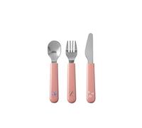 Mepal - Set de cubiertos infantiles de 3 piezas - Flowers & butterflies - cubiertos infantiles - set de cubiertos con tenedor, cuchillo y cuchara para niños - apto para el lavajillas