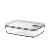 Mepal - Táper de cristal EasyClip - Caja de almacenamiento con tapa y cierre deslizante - Apto para microondas, vaporera, horno, frigorífico y congelador - Hermético - 2,25 l - Nordic sage