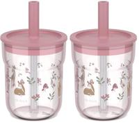 Mepal - Vaso Infantil con Pajita Mio Little Dutch - Tapa flexible con pajita inteligente a prueba de insectos - Admite todos los líquidos - Apto para el lavavajillas - 250 ml - Fairy Garden