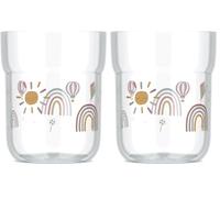 Mepal - Vaso para niños Mio - Vaso para niños irrompible - A prueba de roturas - Apto para el lavavajillas - 250 ml - Sunshine & Rainbow (Paquete de 2)
