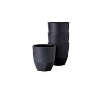 Mepal - Vaso Silueta 4 piezas - Taza de té y café - Apta para lavavajillas y microondas - Vajilla - 200 ml - Nordic black