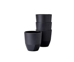 Mepal - Vaso Silueta 4 piezas - Taza de té y café - Apta para lavavajillas y microondas - Vajilla - 200 ml - Nordic black