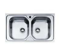Mepamsa Cuadro 7950 Inox - Fregadero Sobre Encimera 2 Cubetas Mueble de 80 Cm