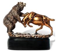 MEPERPER Estatua de toro y oso, estatua de toro de Wall Street, regalos de corredor de bolsa, estatua de toros y osos