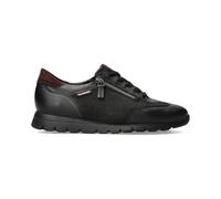 Mephisto - Cierre Zapatillas Donia de piel negra - Altura del talón Cremallera Cordones - 1,5, Negro , 37 EU
