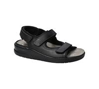 Mephisto - Sandalias de vestir de cuero nobuck para hombre, color negro, talla 47