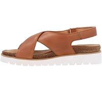 MEPHISTO TALLOS SANDALIA CON CINTAS CRUZADAS PIEL CUETA BLANCA, BRANDY, 40 EU