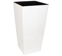 MePla Finezia - Maceta alta resistente a la intemperie - Resistente a los rayos UV - Maceta - 19 x 19 cm / 36 cm - Blanco