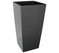 MePla - Maceta alta Finezia - Maceta resistente a la intemperie - Maceta - Maceta - 25 x 25 cm/H 46 cm - Antracita