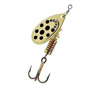 MEPPS - Cuchara giratoria con paleta ovalada Aglia n.º 1-3,5 g, oro con puntos negros