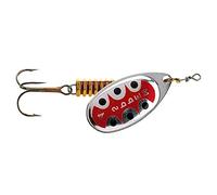 MEPP'S Mepps Aglia TW Cucharilla de pesca, color Plateado y Rojo, Tamaño 4