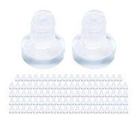 Meprotal 100 parachoques de mesa de vidrio transparente de goma con tallo para puertas de muebles, gabinetes, apto para agujeros de 3/16 pulgadas