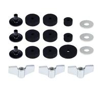 Meprotal 18 piezas accesorios de repuesto para platillos fieltros de platillos Hi-Hat de fieltro Hi Hat Copa platillo Base Tuercas de ala y arandela de platillos
