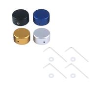 Meprotal Cubierta de metal para interruptor de pie con almohadilla de goma y llave, interruptor de pie de efecto de guitarra, interruptor de pedal de efecto de pedal (4 piezas, colores mezclados)