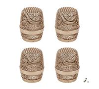 Meprotal Paquete de 4 rejillas de micrófono de malla de cabeza de bola de repuesto para micrófono inalámbrico Baier BBS y micrófonos con cable (oro rosa)