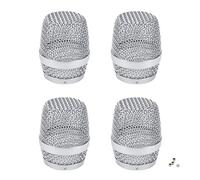 Meprotal Paquete de 4 rejillas de micrófono de malla de cabeza de bola de repuesto para micrófono inalámbrico Baier BBS y micrófonos con cable (plateado)